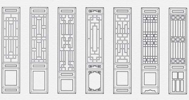 馆陶常用中式仿古花窗图案隔断设计图